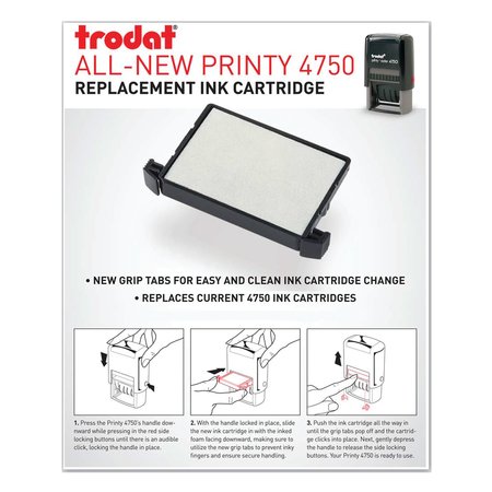 Identity Group Trodat E4750 Stamp Replacement Pad, 1 x 1 5/8, Black P4750BK